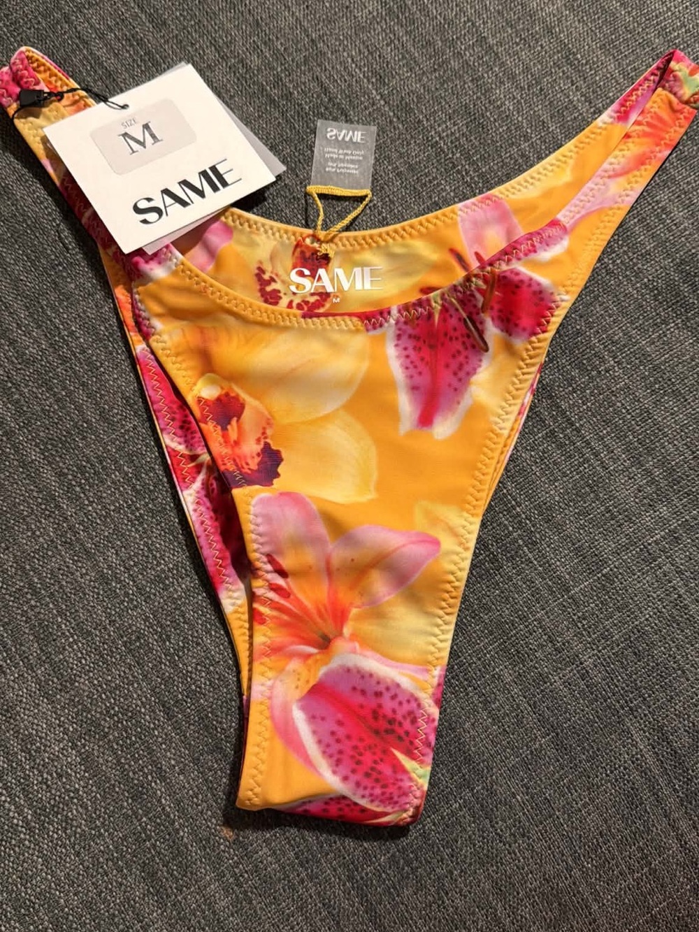 SAME Floral Yellow & Pink Bikini Bottom